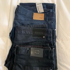Three pair of designer jeans. Like new